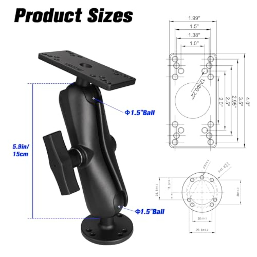 Kayak/boat fish finder mount:  - Fish Finder Mount ulasan dan harga